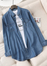 Retro Pocket Detail Button Up Denim Shirt