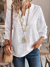 Broderie Anglaise Lace Inset V Neck Blouse