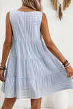 Textured Tiered Sleeveless Mini Dress - Dresses from Cindelily
