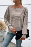 Knitted Crew Neck Bat Sleeves Casual Top - T-Shirts & Tunics from Cindelily