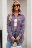 Plaid Button Down Flannel Top Pink & Grey - Blouses & Shirts from Cindelily