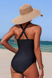Laser-Cut Deep V Tummy-Control One Piece Bathing Suit - Swimwear from Cindelily