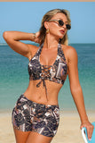 Geometric Print 3-Piece Swim Set - Swimwear from Cindelily