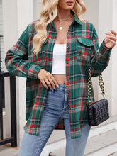 Button Up Pocket Detail Plaid Shirt
