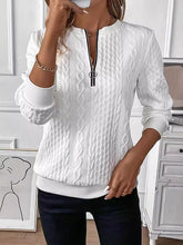 Quilting Textured Half Zip Pullover