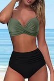 Vintage High Waisted Bikini Sets Green - Swimwear from Cindelily