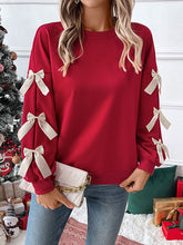 Bow Detail Crew Neck Sweatshirt