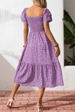 Ditsy Floral Smocked Midi Dress - Dresses from Cindelily