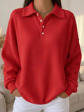 Waffle Knit Long Sleeve Polo Shirt
