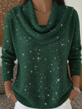 Soft Elegant Ruffled Collar Shinny Sweater