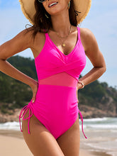 Mesh Inset side tie One-Piece Swimsuit