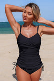 Black Twist-Front Tankini Set - Swimwear from Cindelily