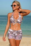 Geometric Print 3-Piece Swim Set - Swimwear from Cindelily
