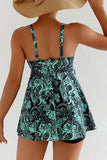 Tropical Print Tankini Top and Shorts Set - Swimwear from Cindelily