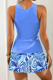Tropical Print 2-Piece Tankini & Skort Set - Swimwear from Cindelily