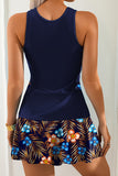 Tropical Print 2-Piece Tankini & Skort Set - Swimwear from Cindelily