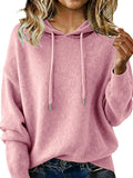 Hooded Drawstring Knitted Sweater
