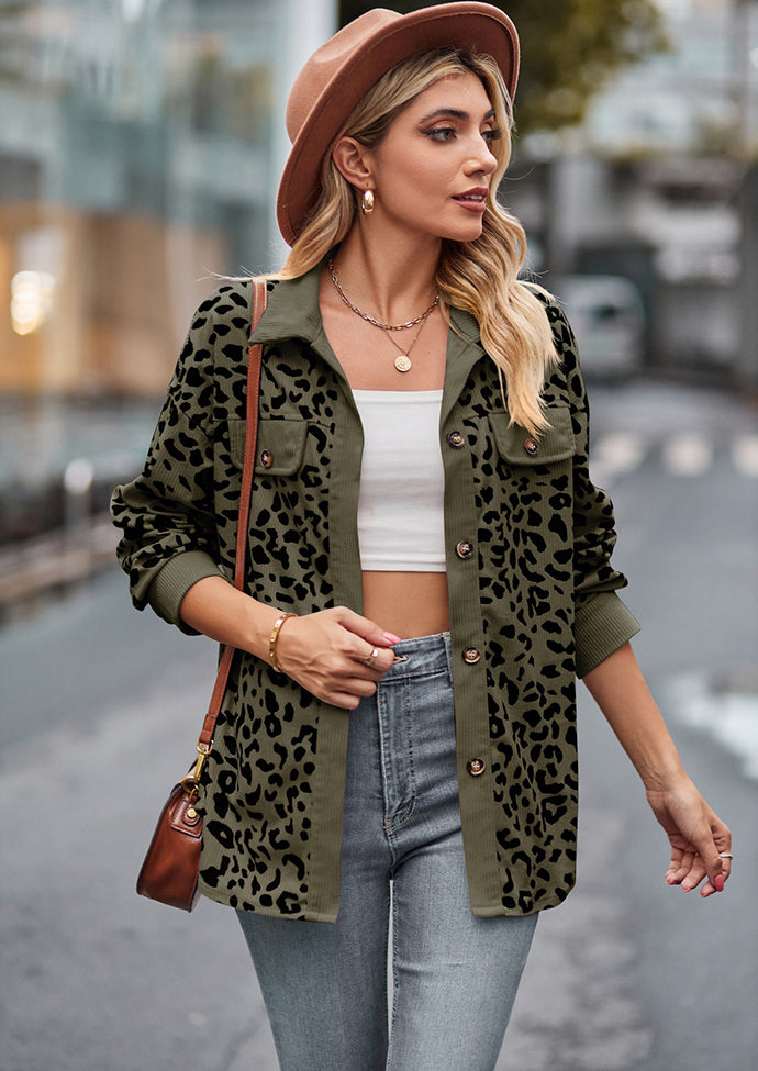 Leopard Print Button Up Casual Shirt