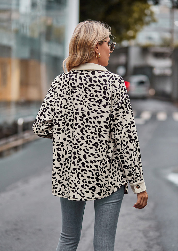 Leopard Print Button Up Casual Shirt