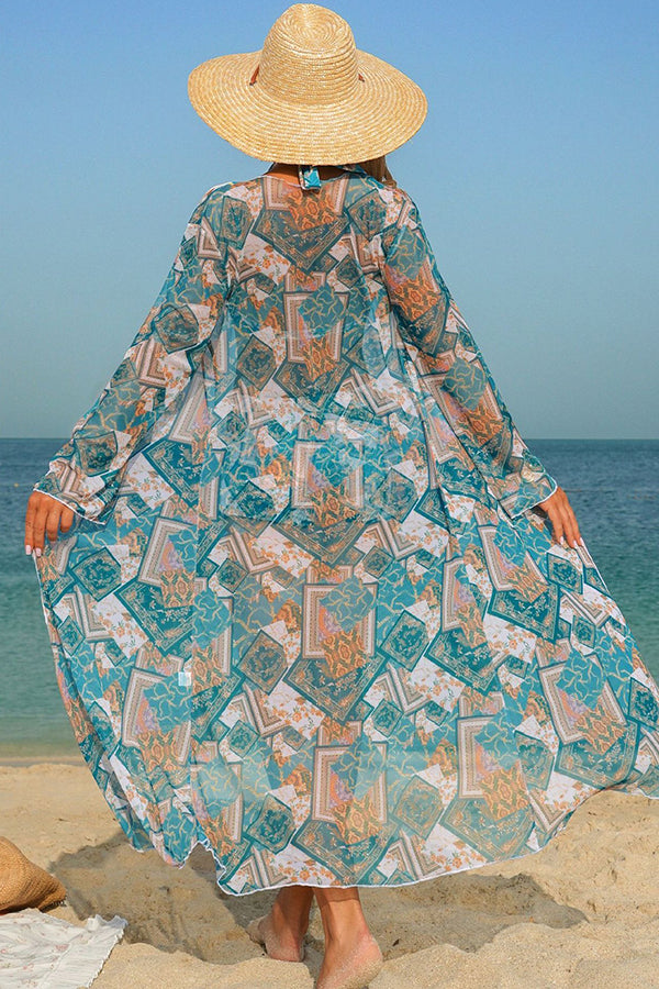 Geometric Print 3-Piece Swim Set - Swimwear from Cindelily