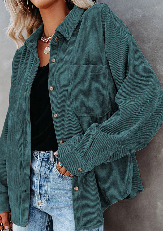 Corduroy Oversize Button Up Casual Shirt
