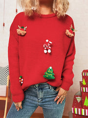 Christmas Decor Crew Neck Casual Sweater