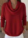 Soft Elegant Solid Ruffled Collar Sweater