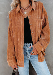 Corduroy Oversize Button Up Casual Shirt