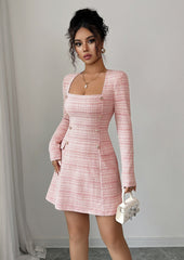 Plaid Button Detail Mini Dress