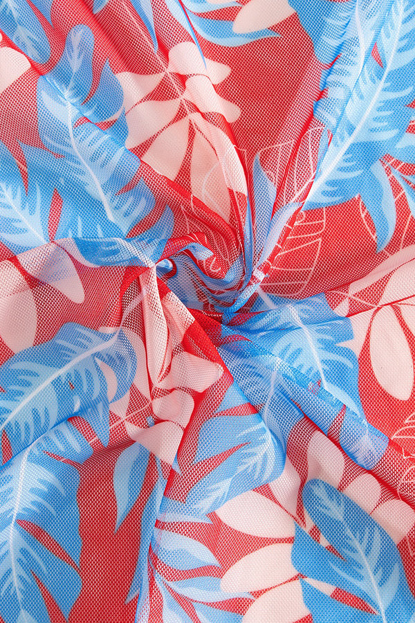 Leaf Print Bikini & Cover-Up 3-Piece Set - Swimwear from Cindelily