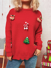 Christmas Decor Crew Neck Casual Sweater