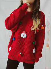 Santa Claus Chritsmas Hat Decor Knit Sweater