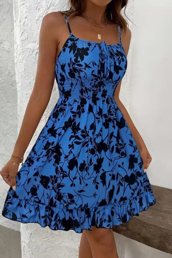 Pink Daisy Print Smocked Cami Dress - Dresses from Cindelily