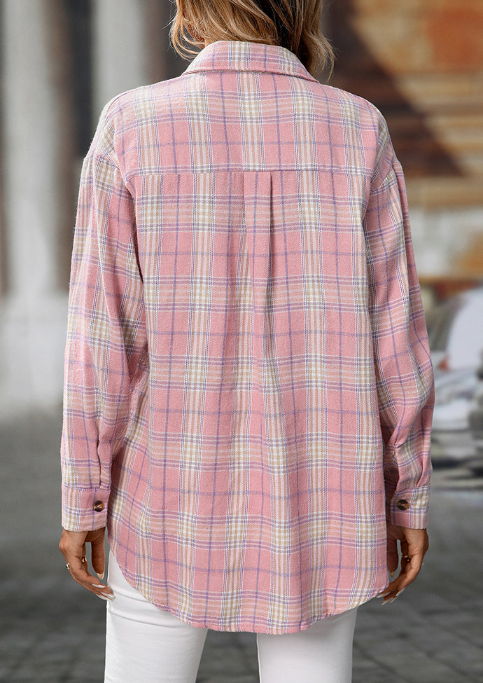 Retro Plaid Button Up Long Sleeve Casual Shirt