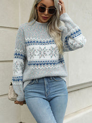 Chenille Christmas Snowflake Jacquard Sweater