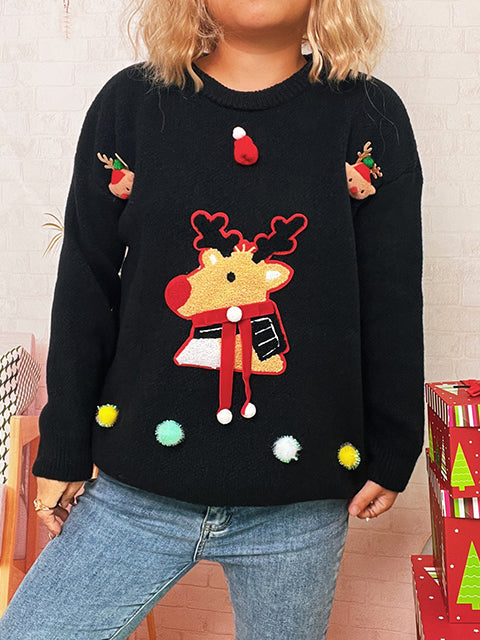 Christmas Reindeer Jacquard Knitted Sweater