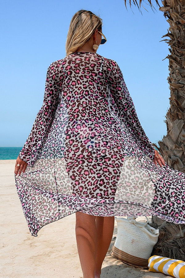 Leopard & Tropical Print 3-Piece Swim Set - Swimwear from Cindelily