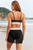 Bikini Set with Woven Trim & Sheer Skort - Swimwear from Cindelily