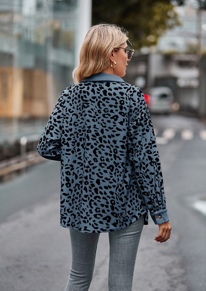 Leopard Print Button Up Casual Shirt