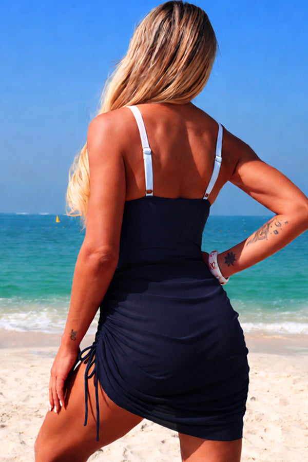 Cutout Top & Ruched Skirt Two-Piece Set - Swimwear from Cindelily