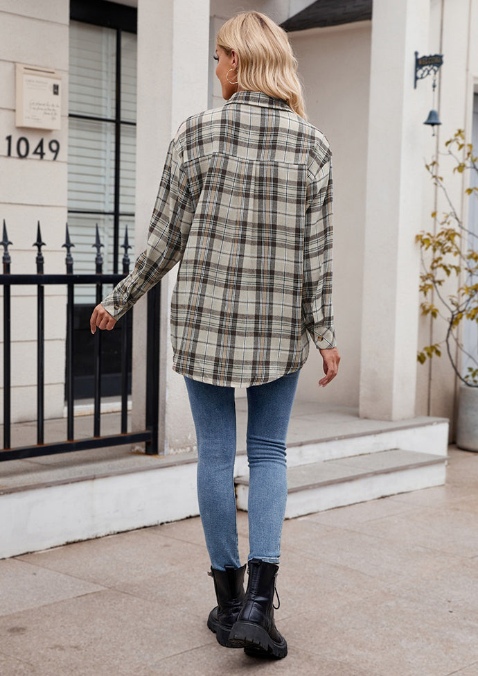 Retro Plaid Button Up Casual Shirt