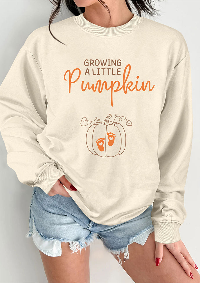 Growing A Little Pumpkin Print Sweatshirt