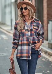 Pocket Detail Button Up Plaid Shirt