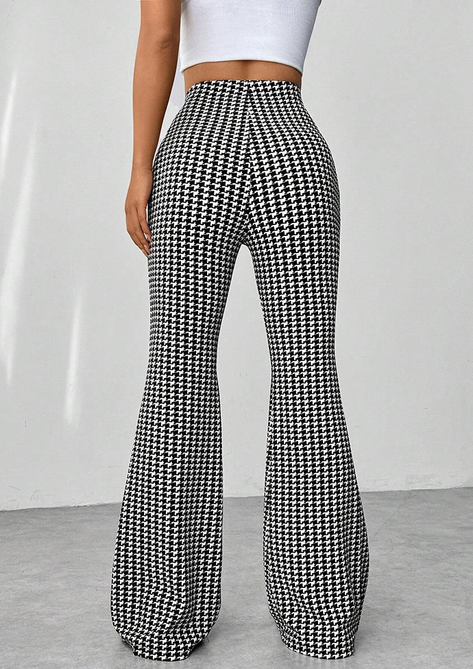 High Waist Slim Fit Flared Pants