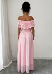Rose Detail Off The Shoulder Maxi Dress