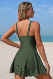 Laser-Cut Flattering Scalloped Hem One-piece Swimdress - Swimwear from Cindelily