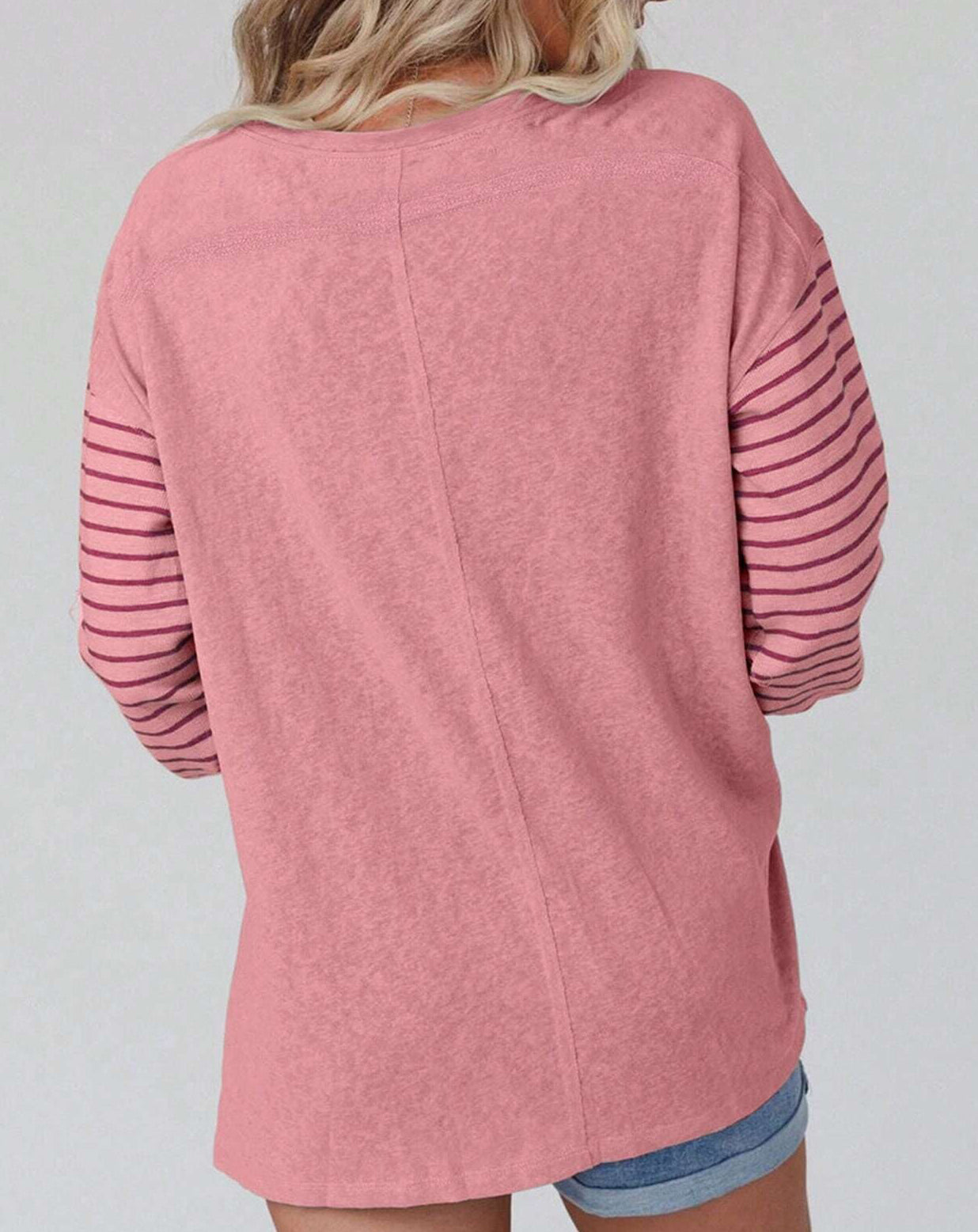 Color Block Stripe Long Sleeve T-shirt