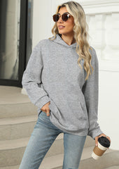 Solid Hooded Sweatshirt with Front Pocket