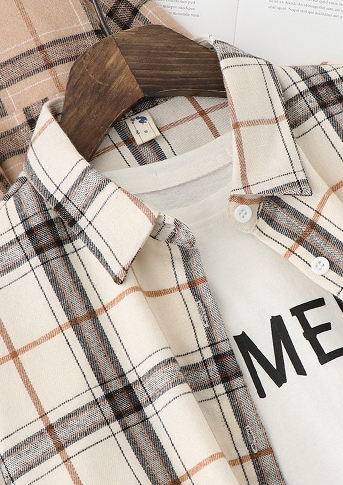 Vintage Plaid Brushed Button Up Shirt