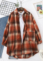 Plaid Brushed Woolen Vintage Shirt